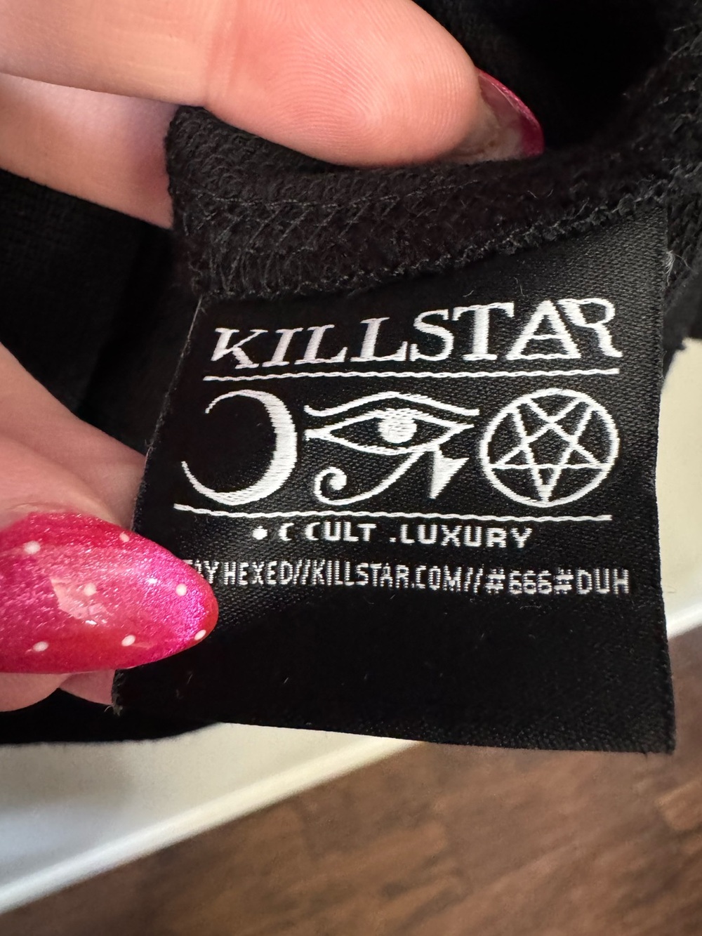 KILLSTAR Wicked Riffs mini long sleeve off shoulder grunge punk dress - Picture 6 of 7